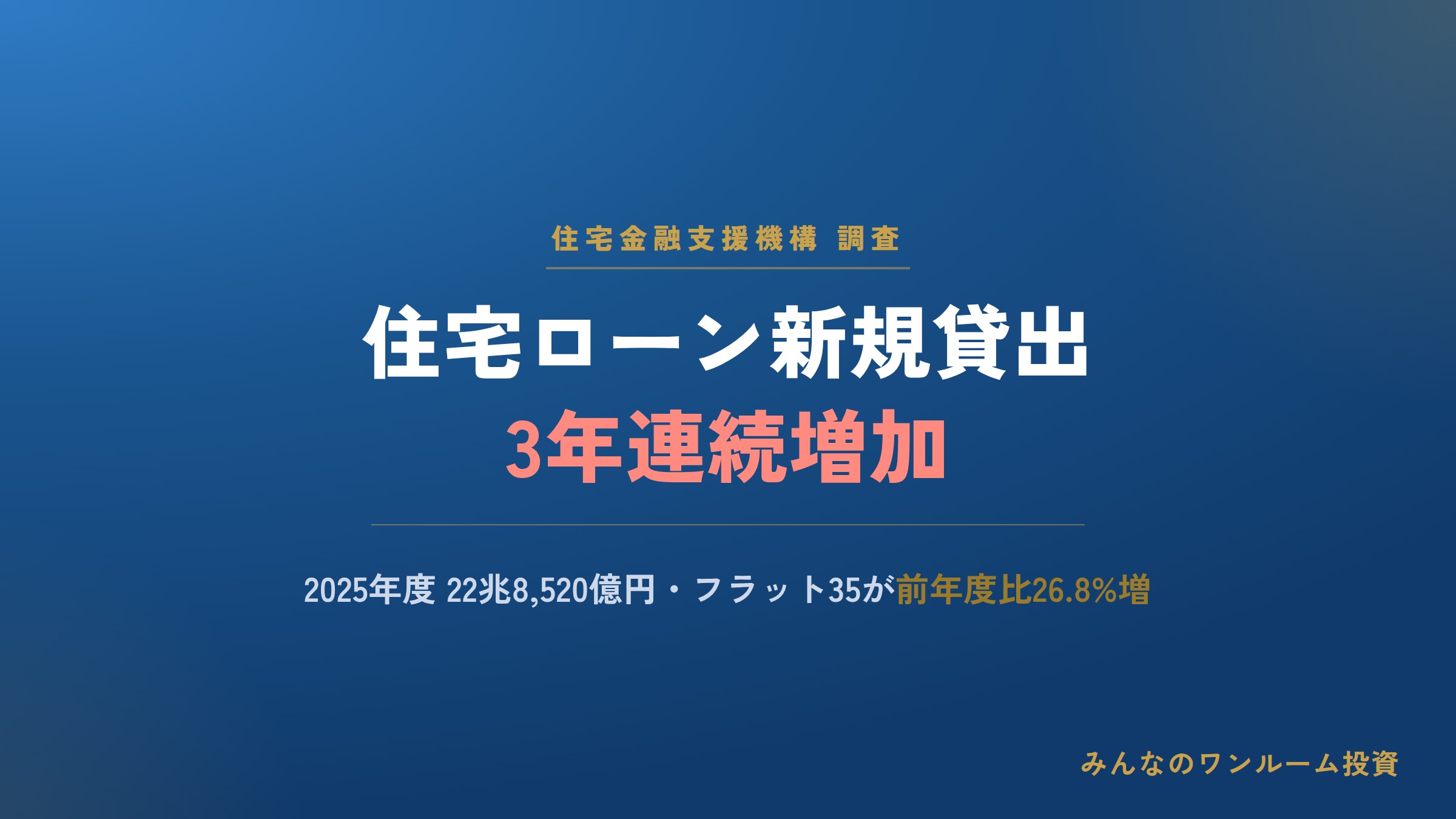 2025年度住宅ローン新規貸出、3年連続増でフラット35が急伸
