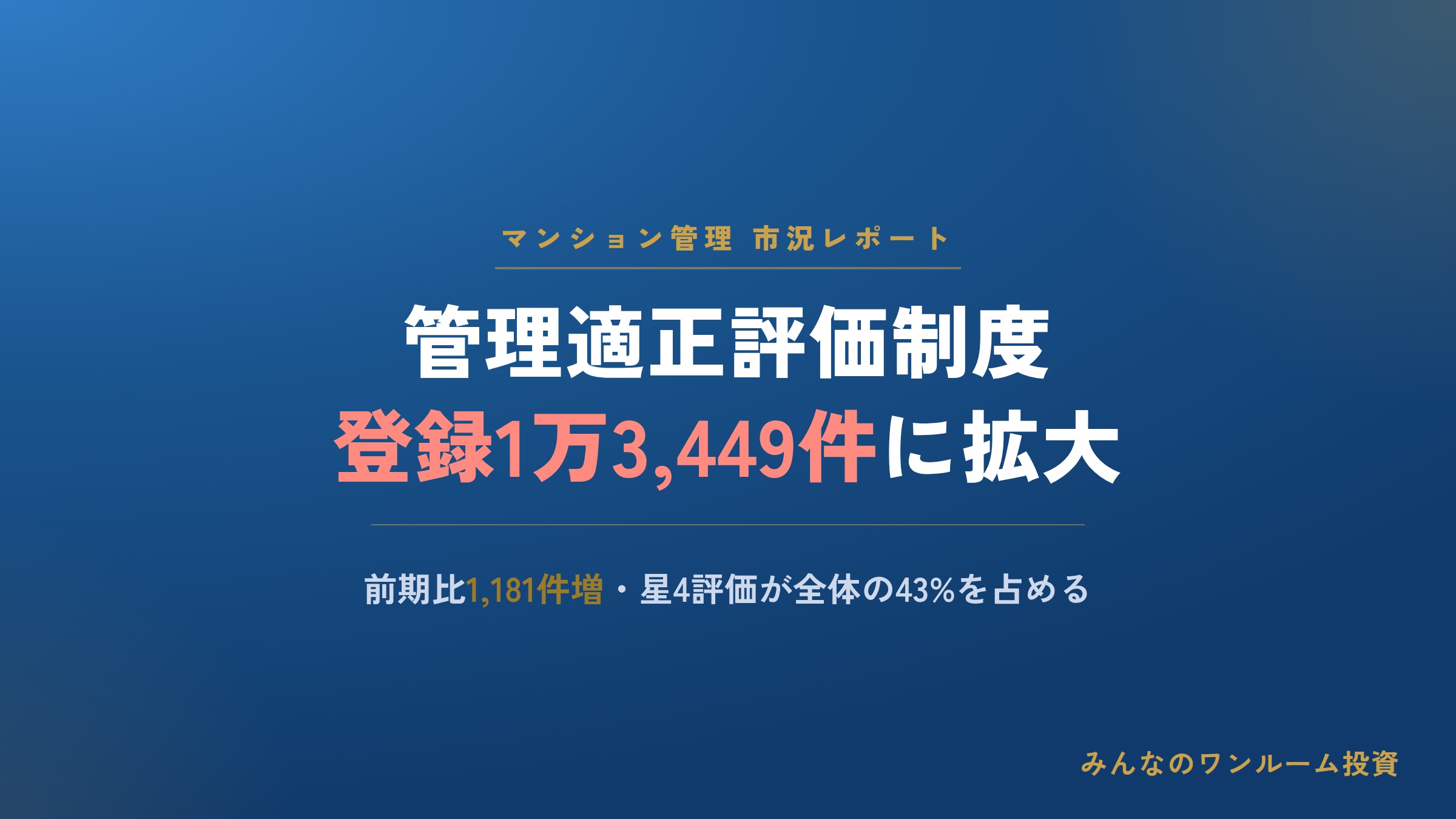 マンション管理適正評価制度、登録1.3万件超に増加