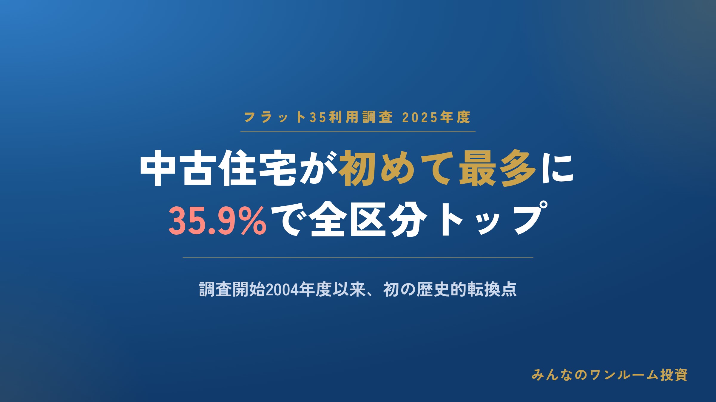 フラット35利用調査2025年度：中古住宅が初めて最多に